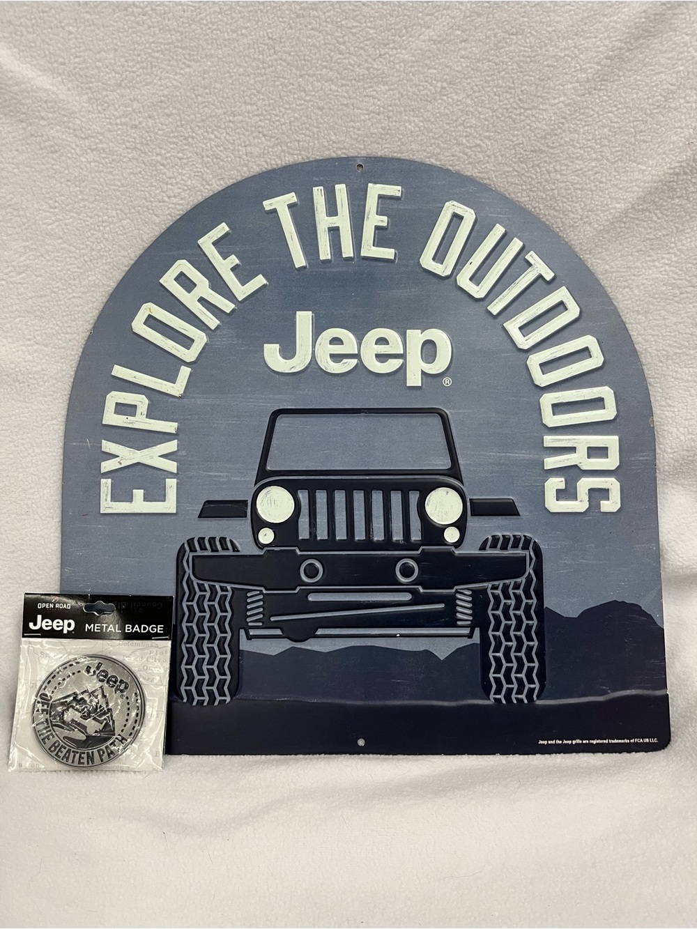 Jeep Explore The Outdoors Wall Sign & Car Badge